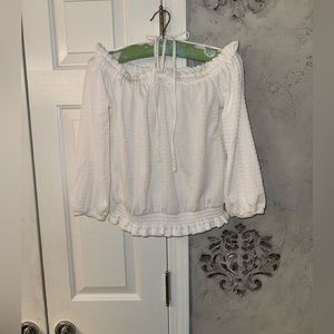 MICHAEL-Michael Kors 70’s Vibe, Off The Shoulder, Smocked Bottom Top.